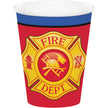 Flaming Fire Truck 9 oz Cups Hot/Cold ( 8 cups)