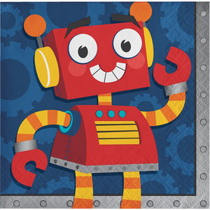 Party Robot Beverage Napkins 2-Ply (16 Count)