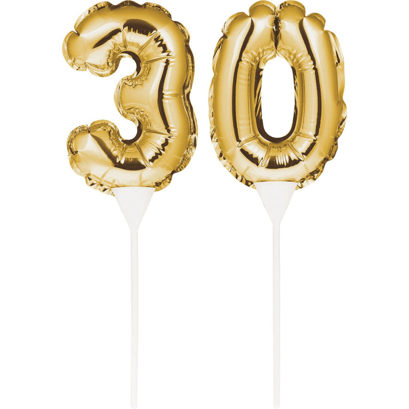 Balloon Gold  "30" Cake Topper