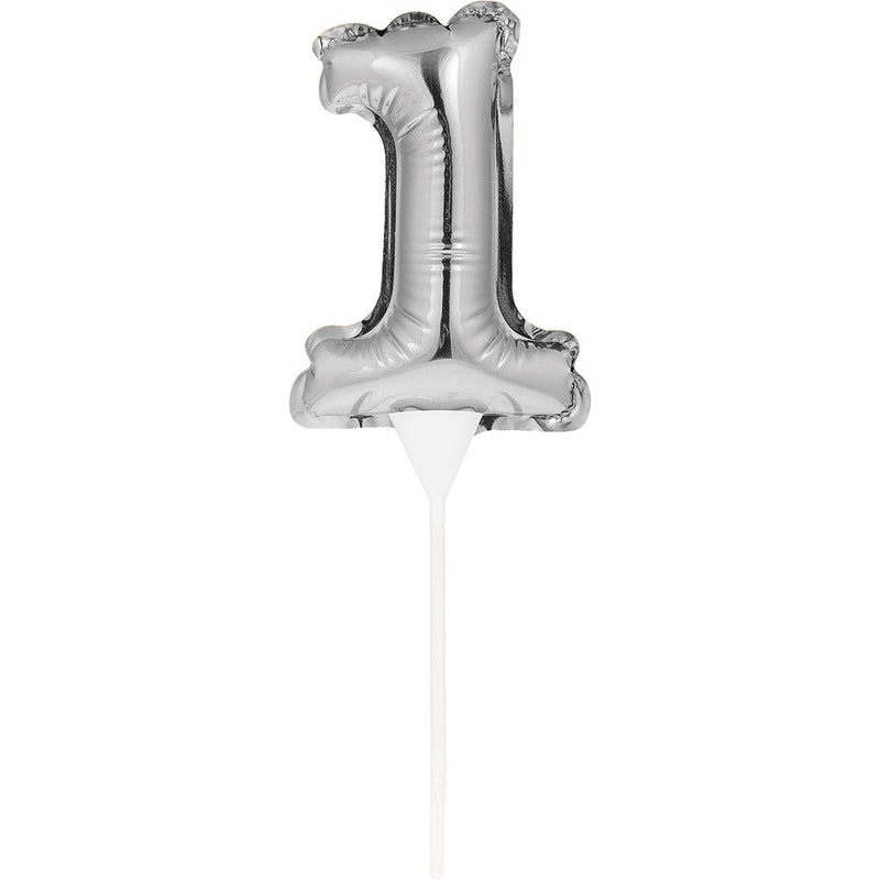 Silver 9" Number 1 Cake Topper