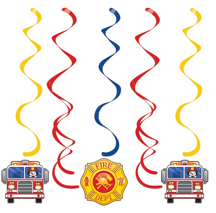 Flaming Fire Truck Danglers