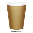 Glittering Gold 9 oz Hot/Cold Cups (8 cups)
