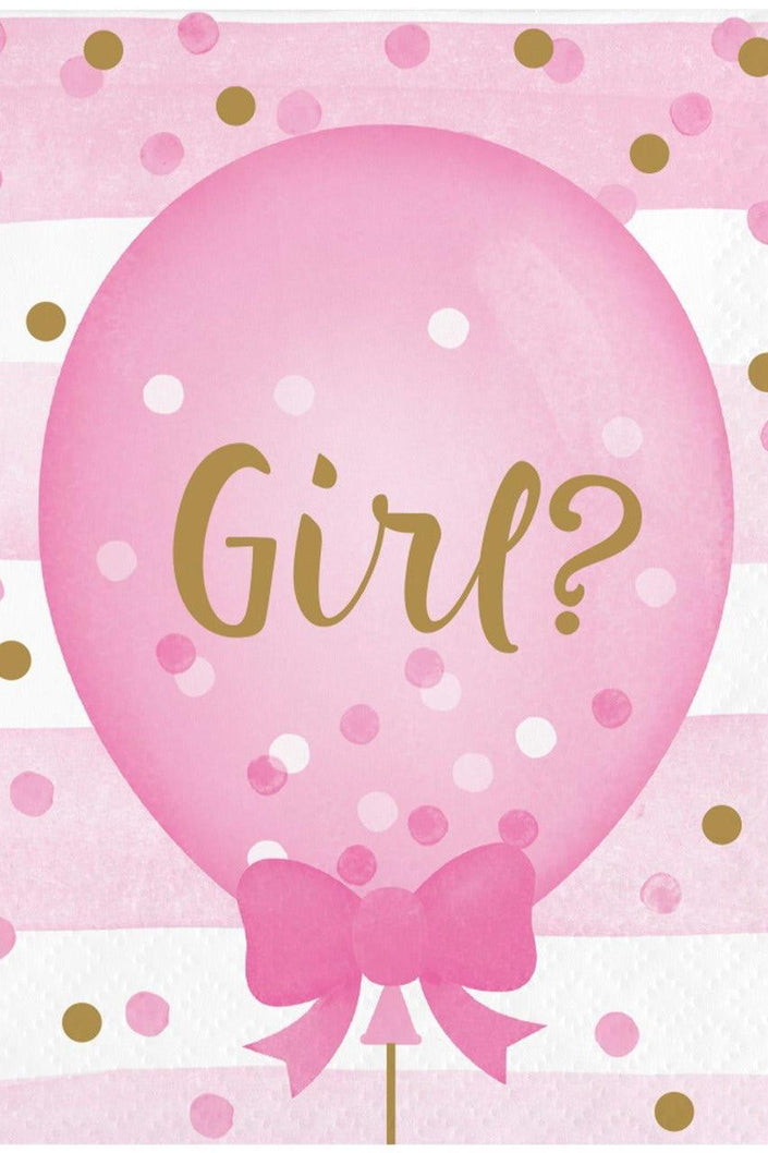 Gender Reveal Balloon Beverage Napkins (16 counts)