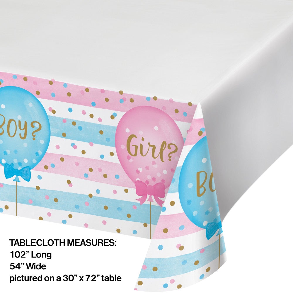 Gender Reveal Balloon Plastic Tablecover