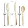 Glitterring Gold Metallic Hammered Cutlery  (24 counts)