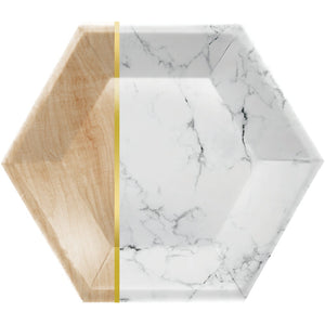 Elise Hexagonal Foil Marble Plates