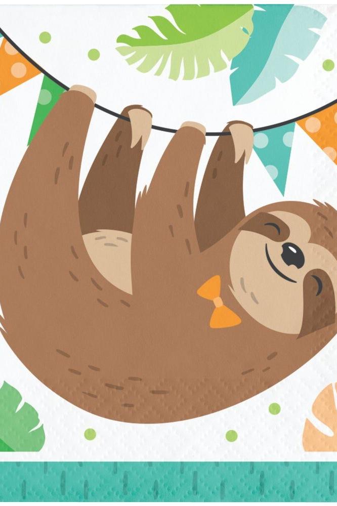 Sloth Party Beverage Napkins