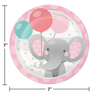 Enchanting Elephant Girl Lunch Plates (8 counts)