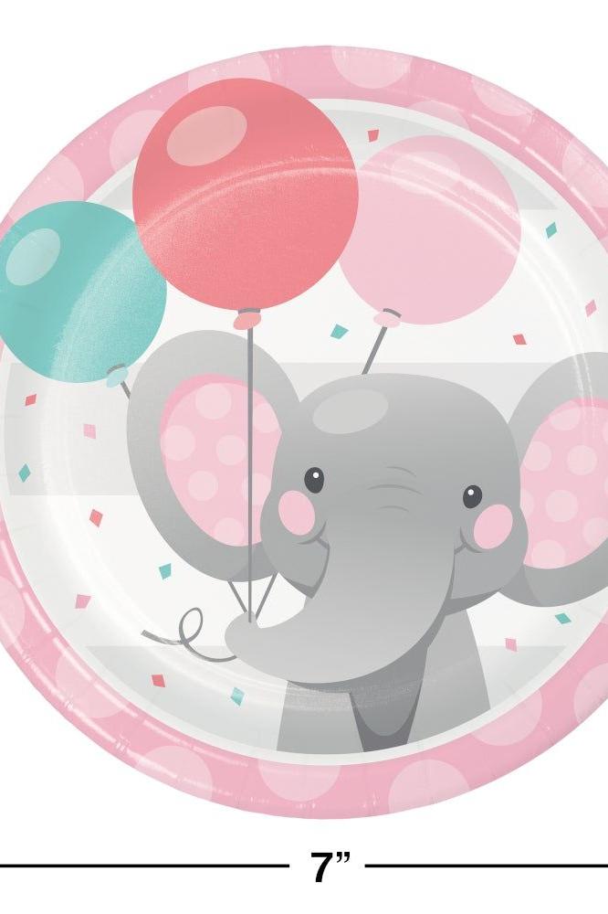 Enchanting Elephant Girl Lunch Plates (8 counts)