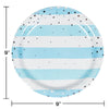 Blue & Silver Dinner Plates (8 counts)