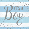 Blue & Silver Lunch Napkins  "It's a Boy"(16 counts)