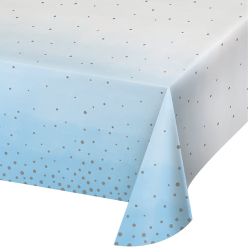 Blue & Silver Paper Tablecover 54" x 102"