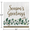 Eucalyptus Greens Lunch Napkins " Season's Greeting" 2ply 16 counts
