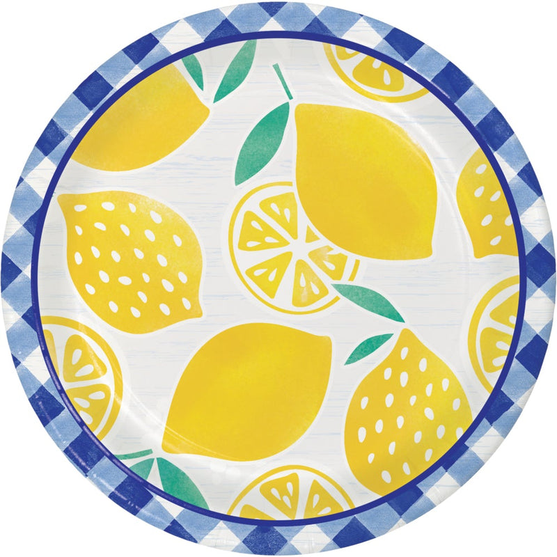 Gingham Lemonade Lunch Plates (8 counts)