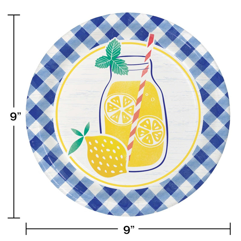 Gingham Lemonade  Dinner Plates (8 counts)