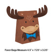 Moose Blue Buffalo Plaid Paper Treat Bags
