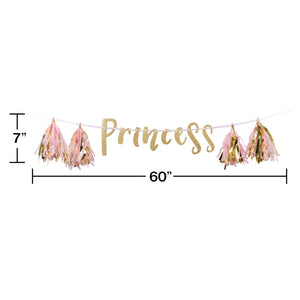Princess Glitter Banner with Tassels