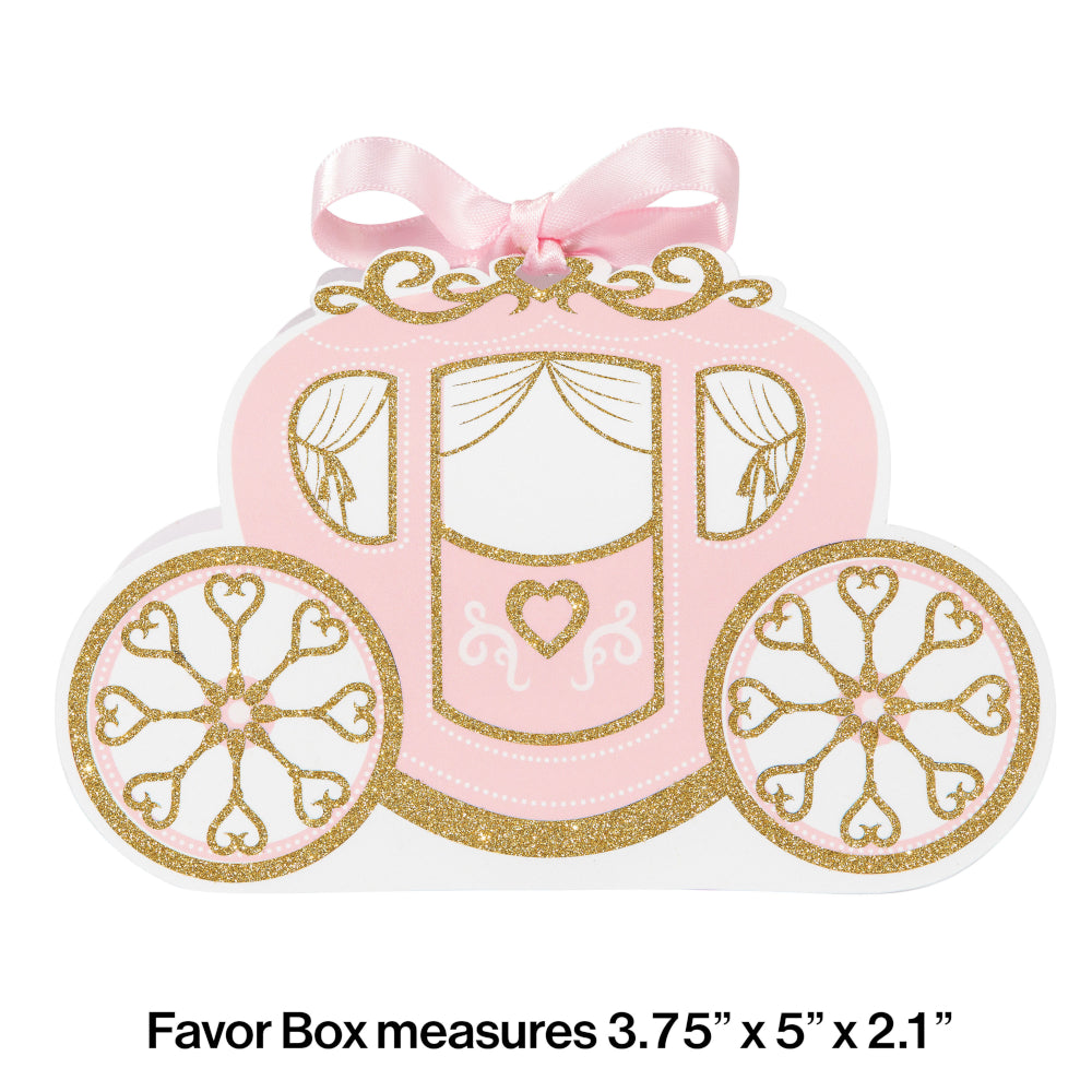 Carriage Favor Boxes with Glitter (8 counts)
