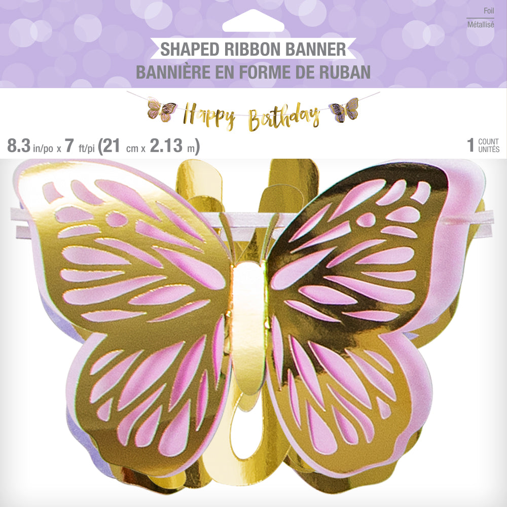 Butterfly Shimmer  Ribbon Banner