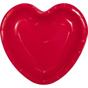 Valentine Red Heart Shaped Paper Plates ( 8 plates)