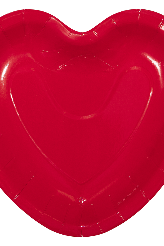 Valentine Red Heart Shaped Paper Plates ( 8 plates)