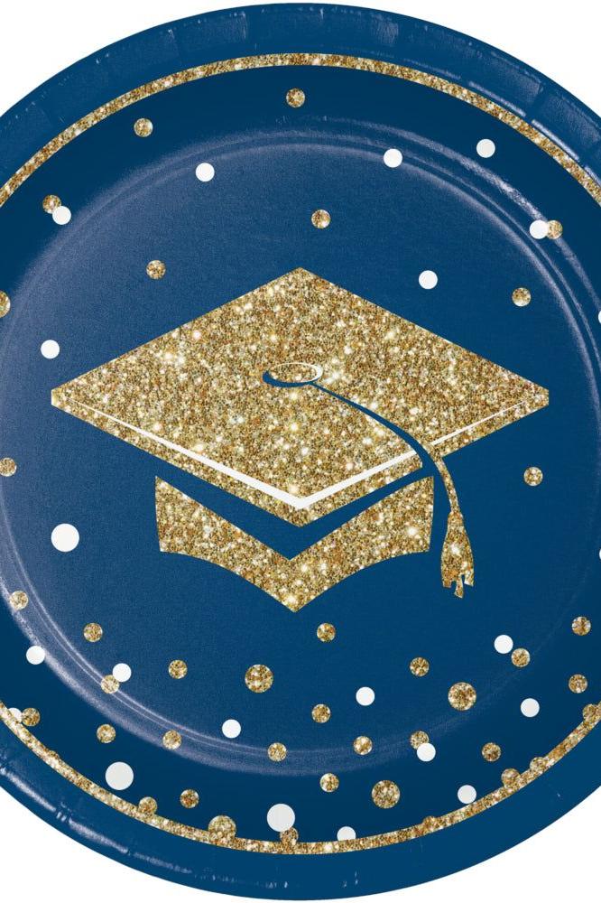 Glittering Grad Lunch Plates (18 counts)