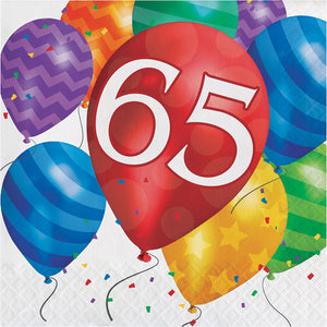 Balloon Blast 65Th Birthday Napkins