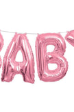 Foil Baby Pink Letter Balloon Banner