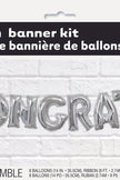 Foil Silver Congrats Letter Bal