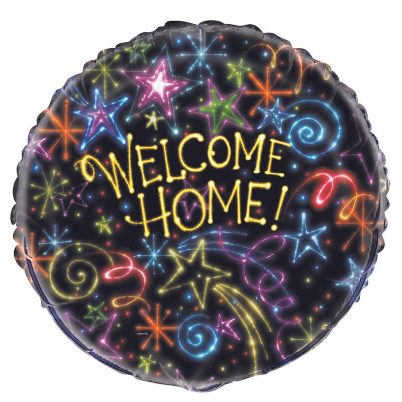18"  Neon Star Welcome Home Foil Balloon