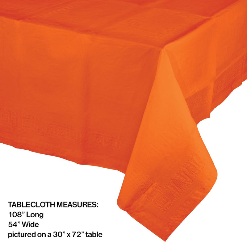 Sunkissed Orange Paper Table-cover 54" x 108"