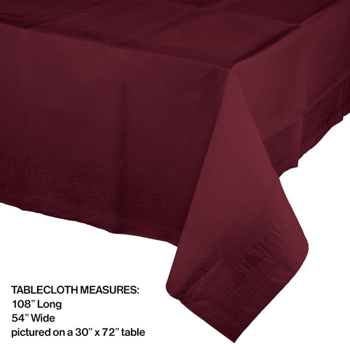 Burgundy Paper Tablecloth 54" x 108"