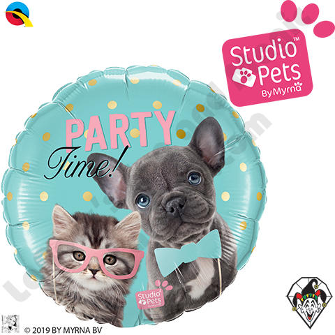 18" Foil Round Studio Party Time Pets Birthday Qualatex (1 count)