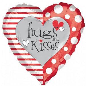 18″ I Love You – Hugs & Kisses – Mylar Foil Balloon – Valentine’s Day – Love