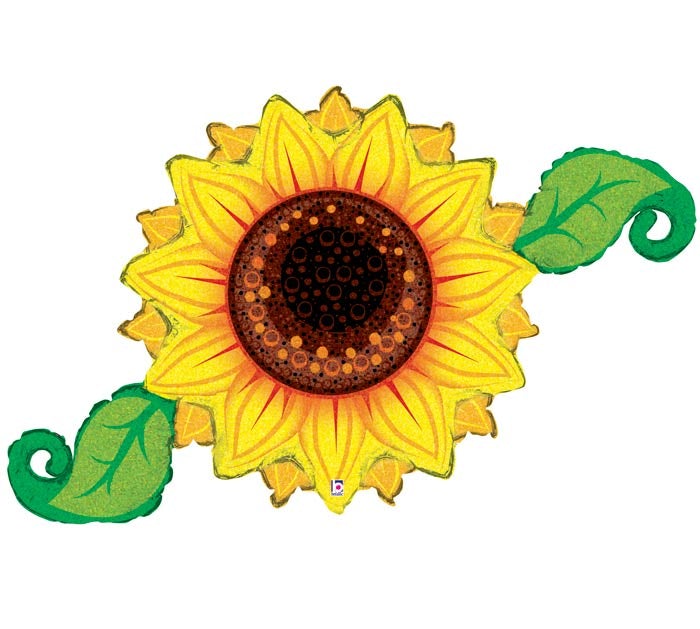 46" Linky Sunflower Shaped Holographic Balloon
