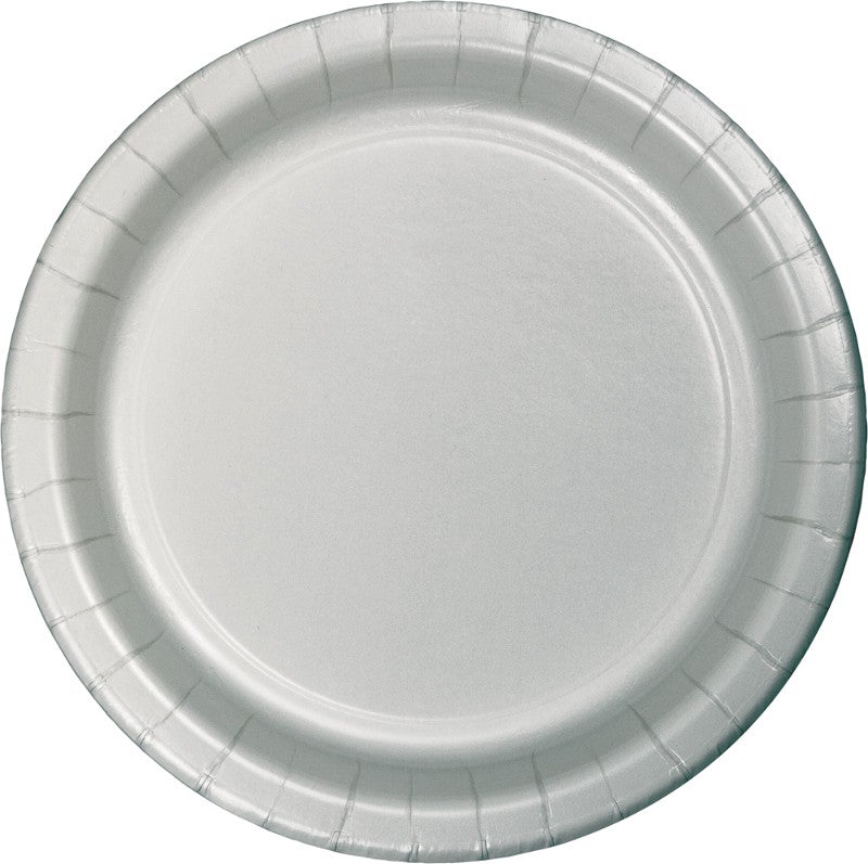Shimmering Silver Strength Lunch Plates (24 counts)