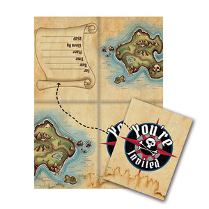 Pirates Map Invitation Cards (