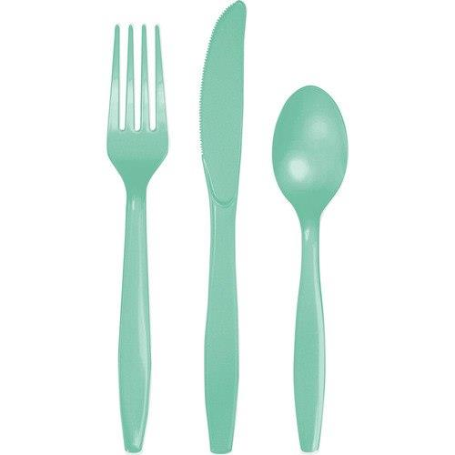 Fresh Mint Assorted Cutlery (24 counts) 8 forks - 8 knives - 8 spoons