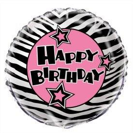 18" Savvy Zebra Passion Foil Balloon