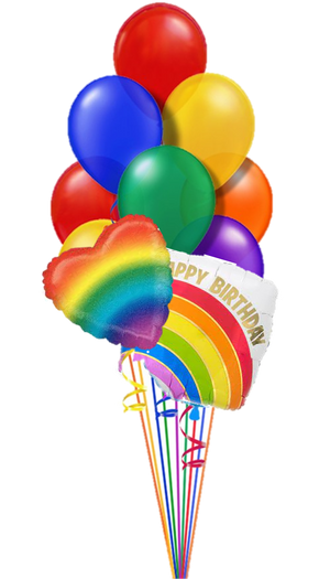 Happy Birthday Rainbow Balloon Bouquet