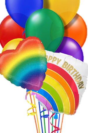 Happy Birthday Rainbow Balloon Bouquet