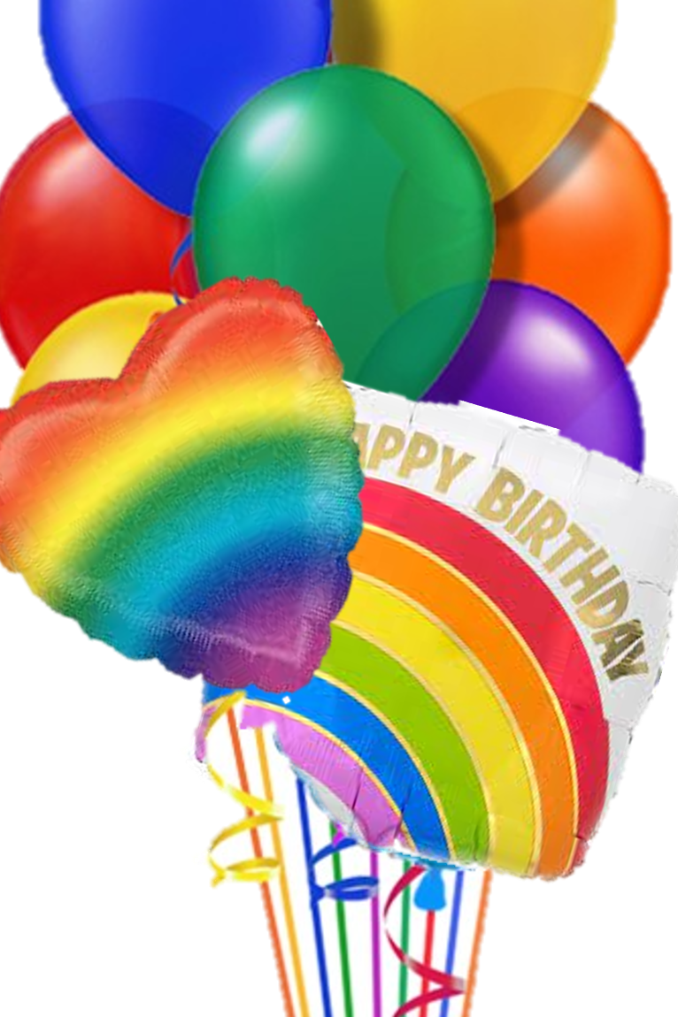 Happy Birthday Rainbow Balloon Bouquet