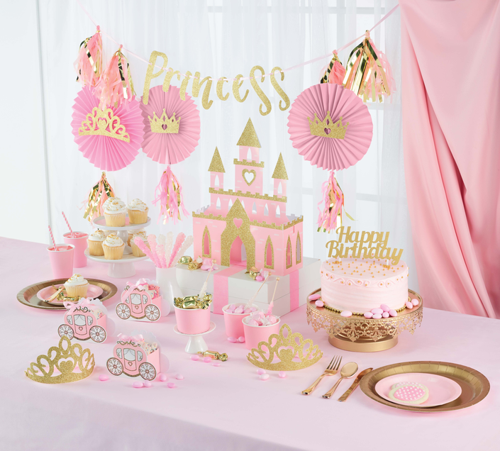 Princess Hanging Paper Fans with Tassels (3 counts)