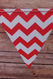 Classic Red Mix Pattern Triangle  Flag Pennant Banner (11 ft)