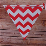 Classic Red Mix Pattern Triangle  Flag Pennant Banner (11 ft)