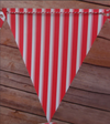 Classic Red Mix Pattern Triangle  Flag Pennant Banner (11 ft)