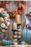 Felted Pumpkin Wreath Blue