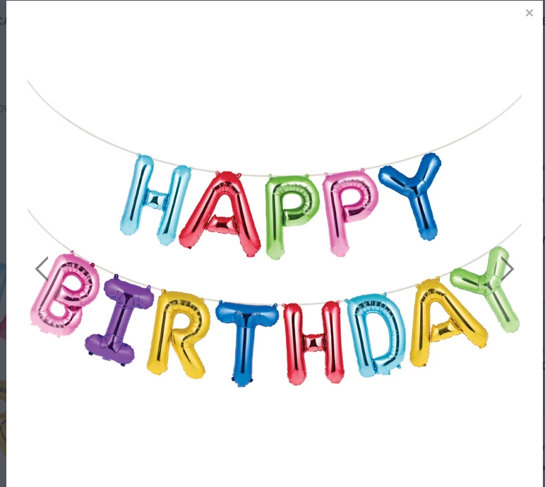 14"  Happy Birthday Metallic Balloon Banner Multicolored