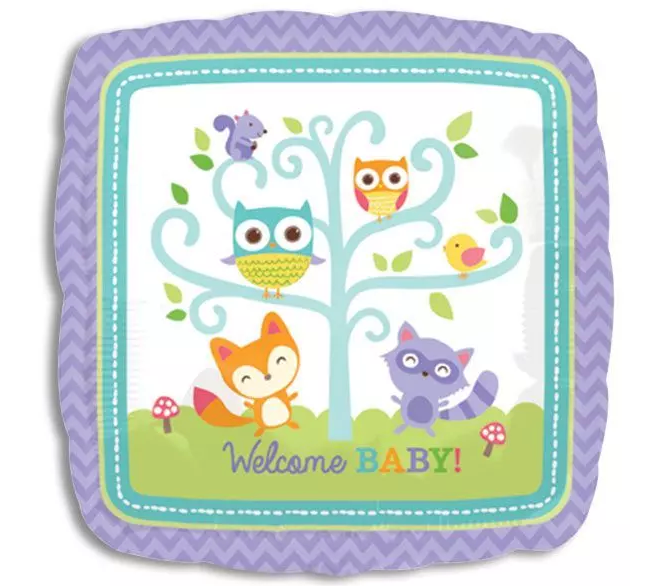 Welcome Baby Woodland Foil Balloon 18