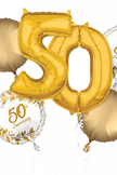 Gold 50th Anniversary Foil Balloon Bouquet, 6pc